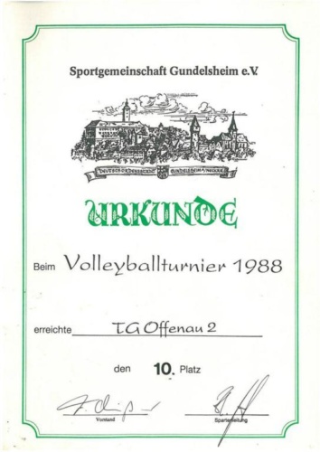 1988 Volleyballturnier Gundelsheim TGO2